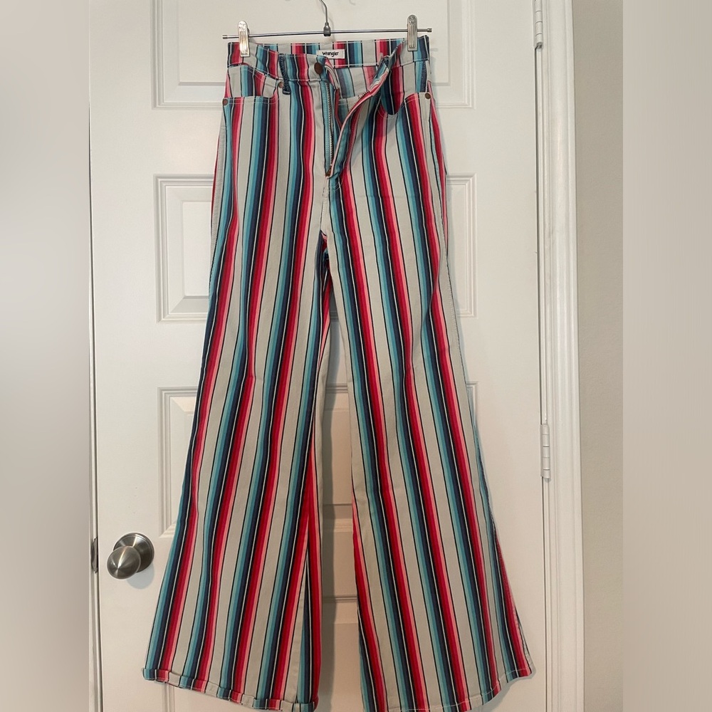 Wrangler Women's Multicolor Striped Flare Denim Jeans